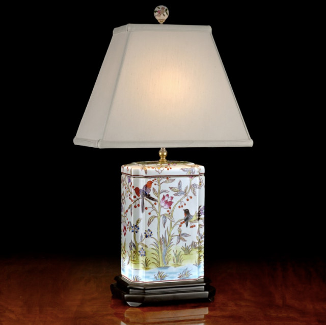 Tropical Flowers Jar Lamp - Asian - Table Lamps - by Akari Lanterns | Houzz