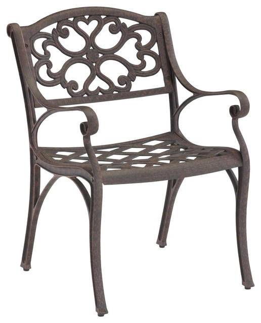 Home Styles Biscayne Outdoor Dining Arm Chair in Rust Bronze Set of 2