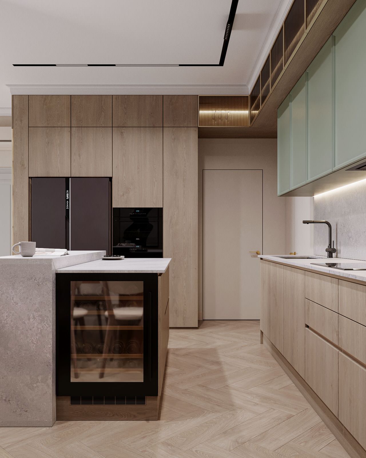 Уютная кухня - гостиная для большой семьи