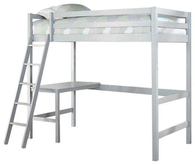 Hilale Caspian Twin Study Loft Bed Gray 2177 320 Transitional Hilale Caspian Twin Study Loft Bed Gray 2177 320