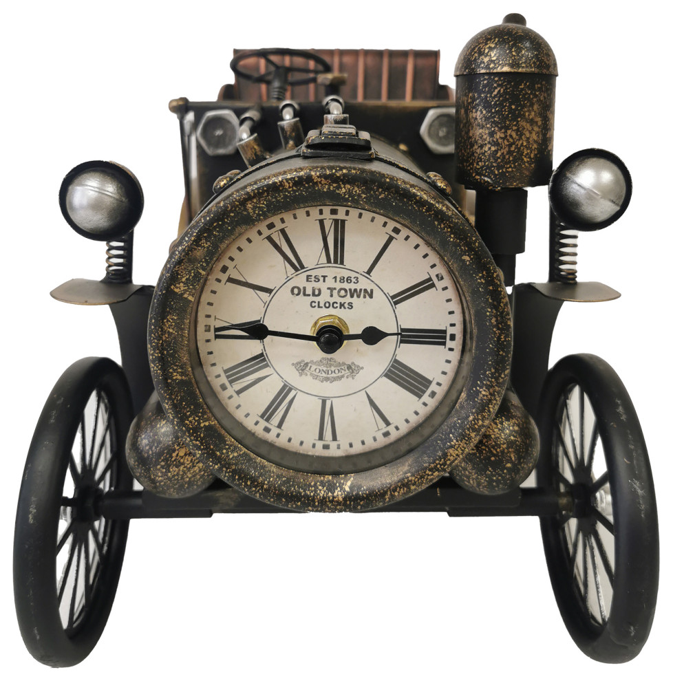 Antique Car Table Clock Industrial Desk And Mantel Clocks by