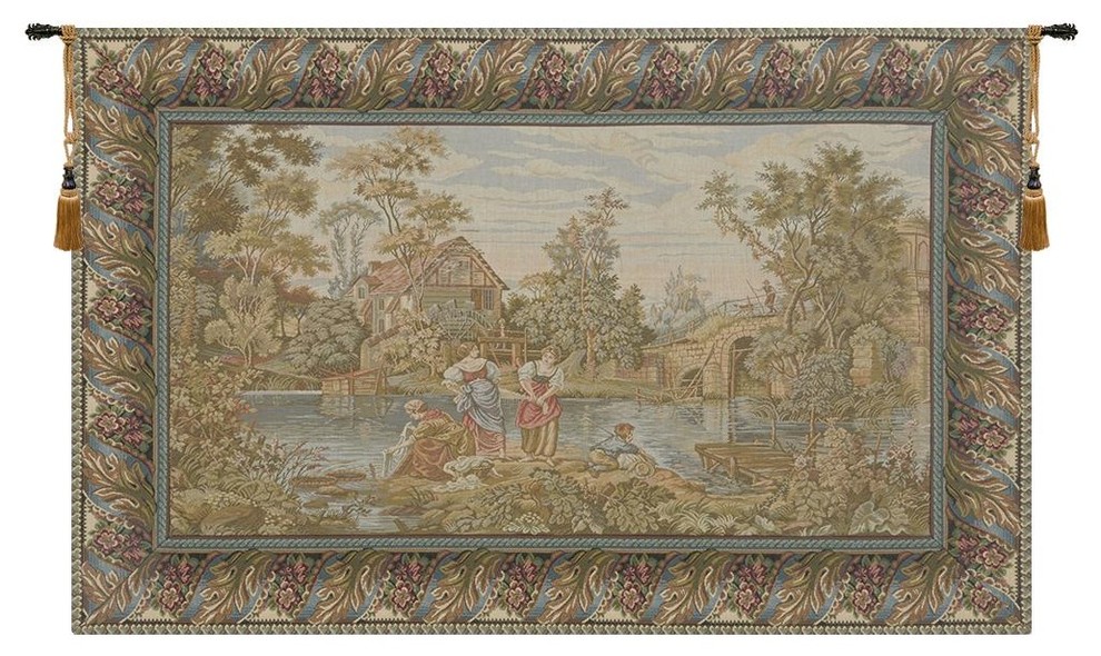 Washing Day at the Mill Horizontal Tapestry Wall Art Hanging