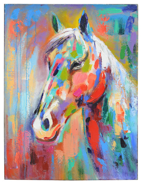Chip Colorful Horse Canvas Art Print 30x40 Contemporary Prints Chip Colorful Horse Canvas Art Print 30x40