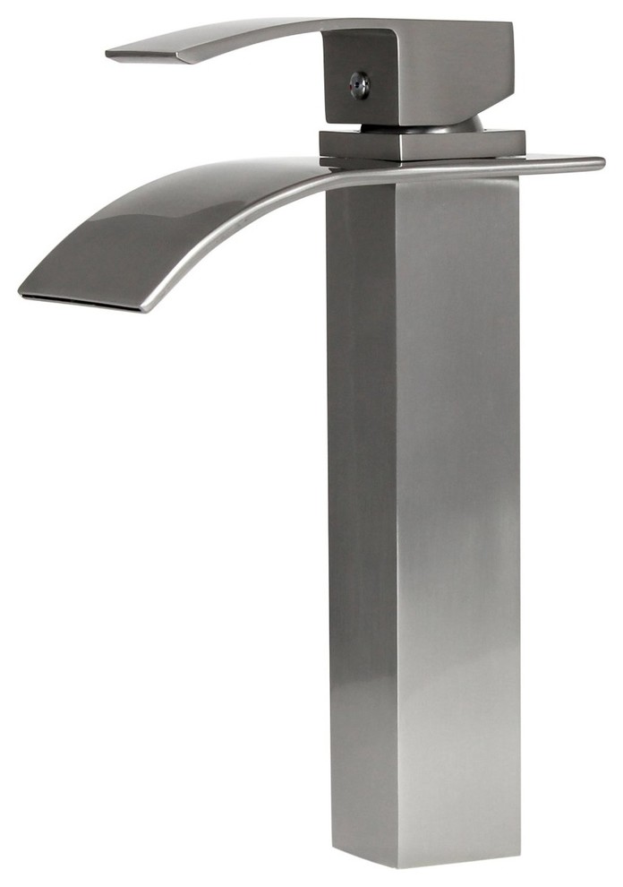 Wye Brushed Nickel Modern Bathroom / Vessel / Bar Sink Faucet