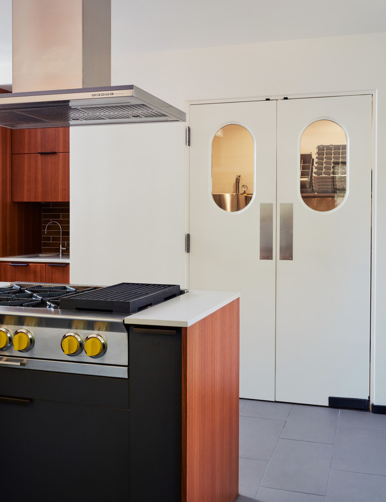 This is an example of a midcentury kitchen in San Francisco.