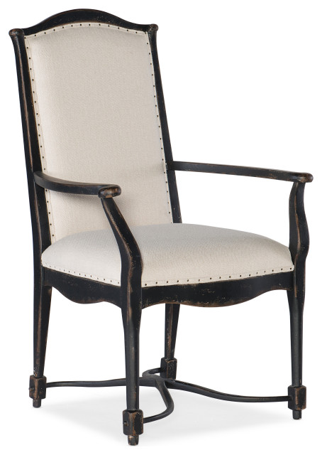 Ciao Bella Upholstered Back Arm Chair, Black