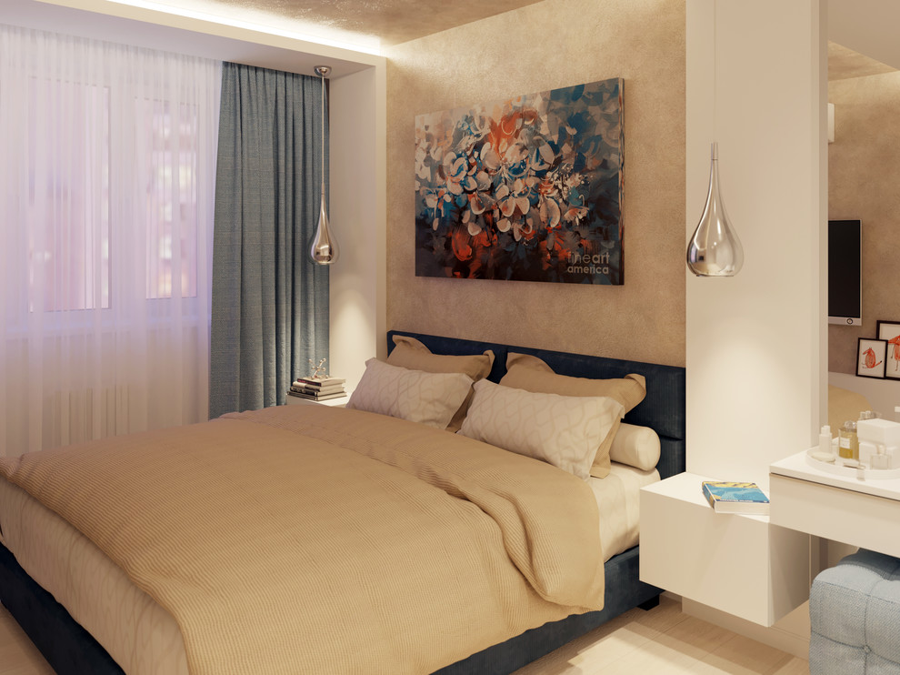 Светлая кварира с черными акцентами