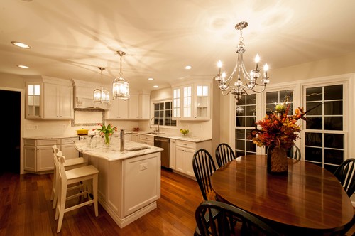 Chandeliers and Hanging Pendants Brighten Up Centreville, Virginia Kitchen