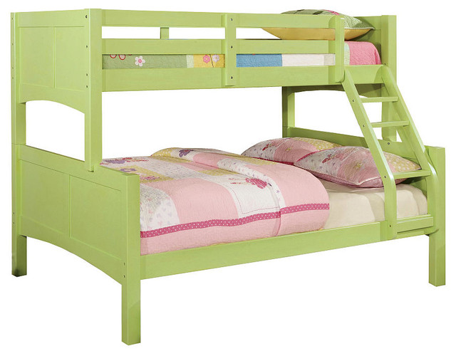 Carter Blue Twin over Full Bunk Bed, Green, Bed Only