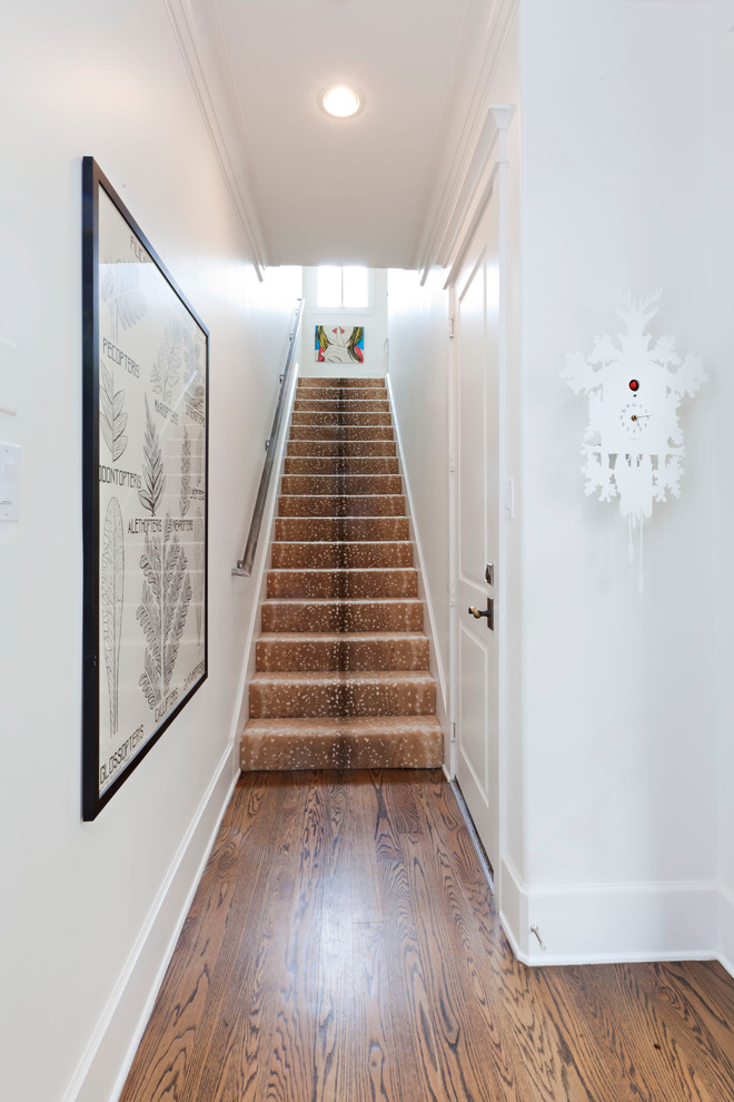 Design ideas for a transitional staircase in Houston.