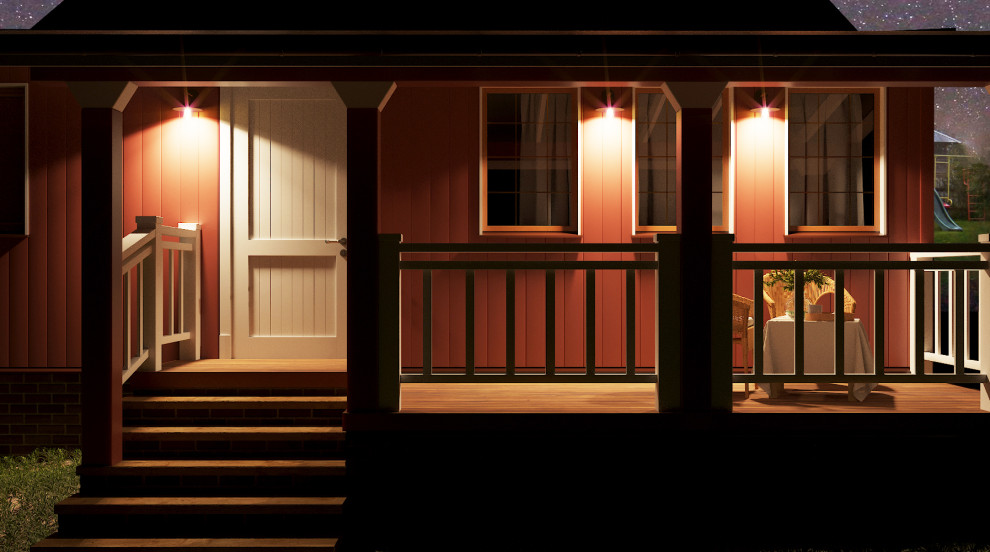 Пристройка каркасного типа к рубленному деревянному дому