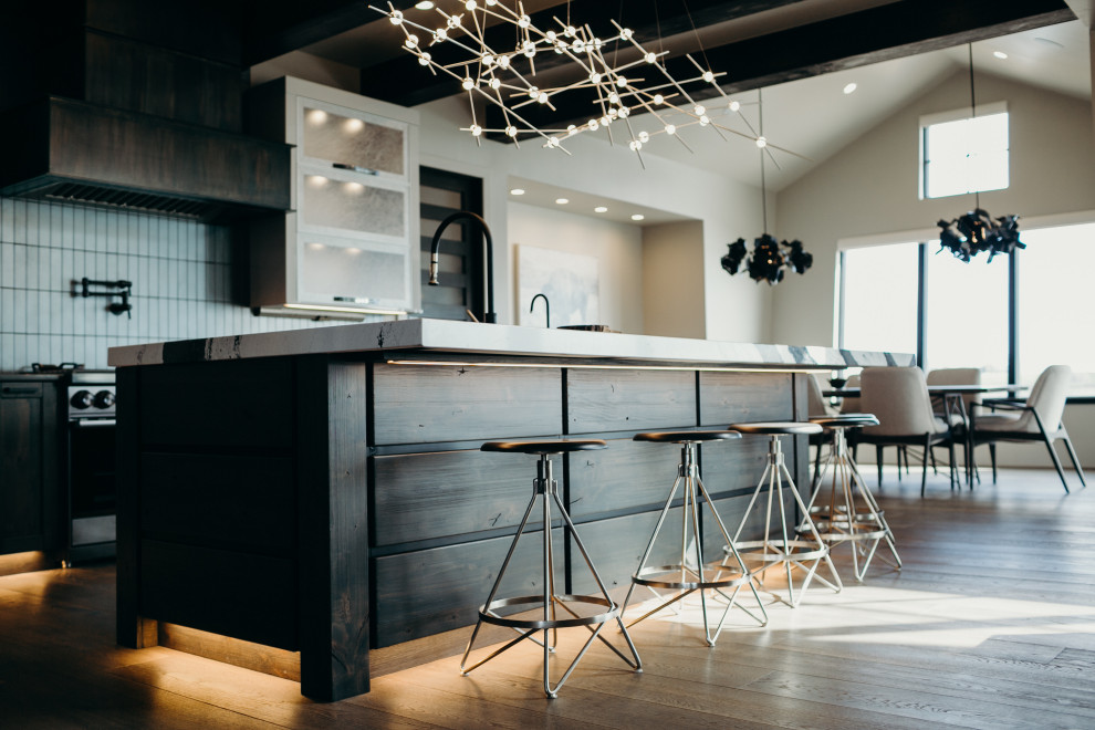 Mountain style kitchen photo in Denver