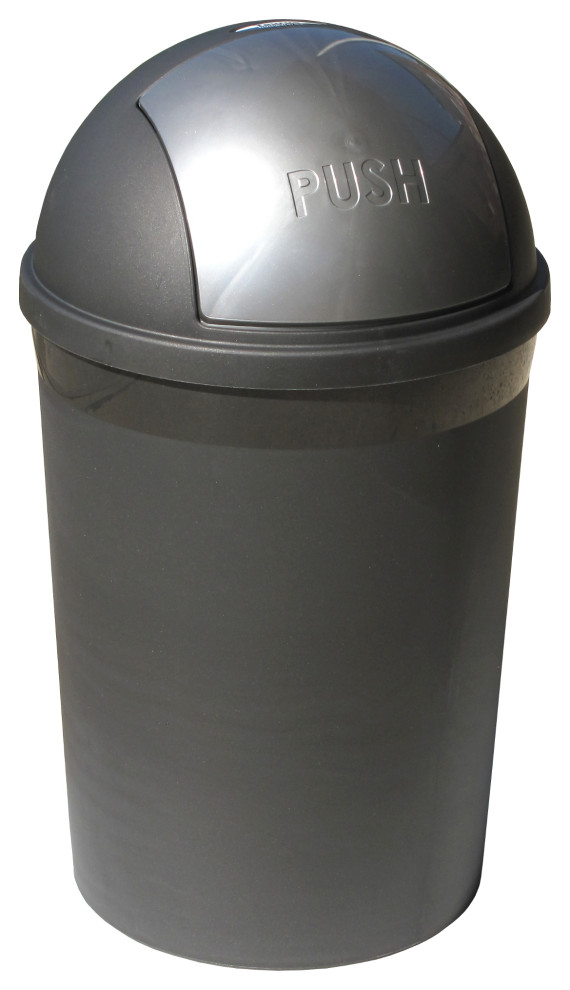 Automatic Close Swing Lid Waste Bin 4 Gallon, Grey Contemporary