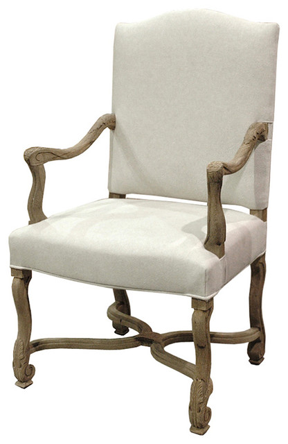 Dafny French Country Empire Camel Back Dining Arm Chair - Traditional - Dining Chairs - by Kathy 