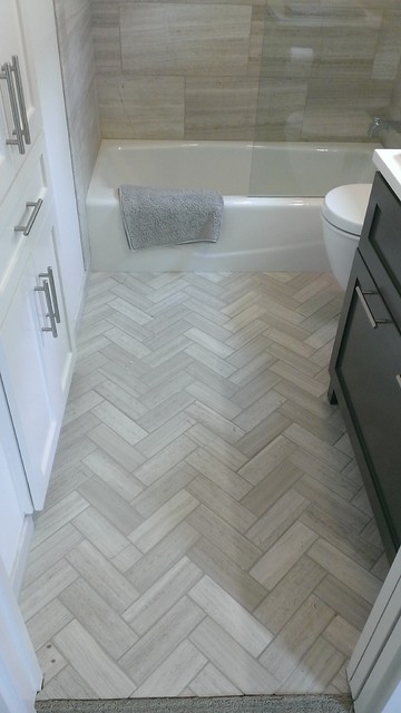 Bathroom - 12" x 24" Valentino Gray Marble Walls / Floor ...