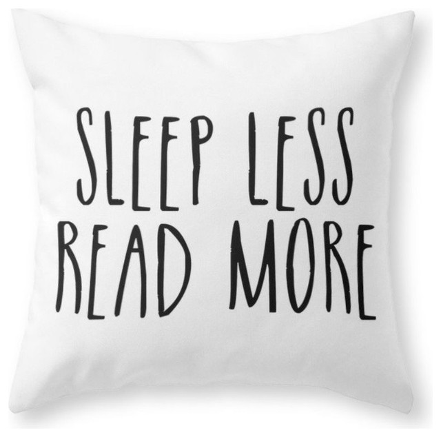 Sleep Less Read More Throw Pillow Cover Contemporary