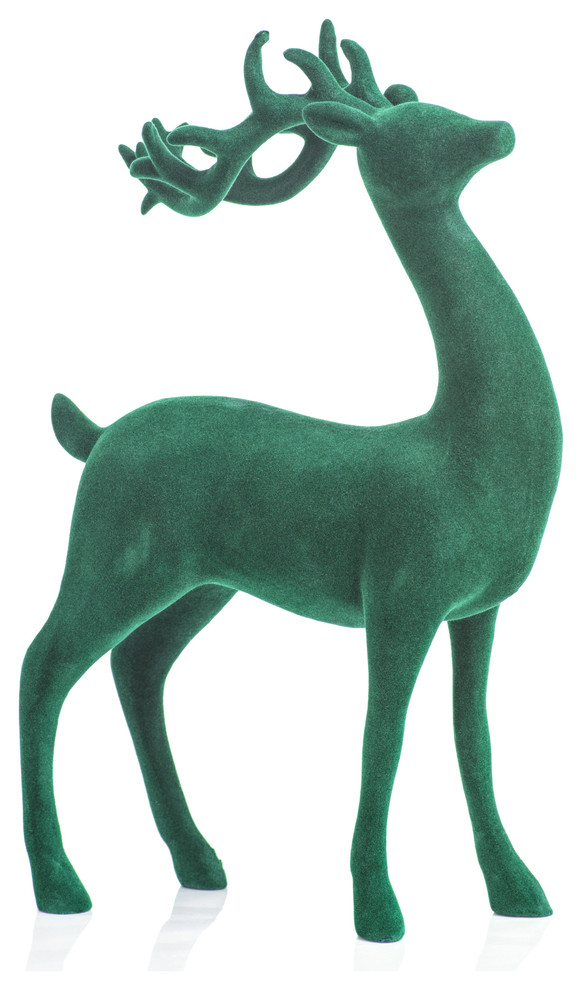 flocked deer figurine