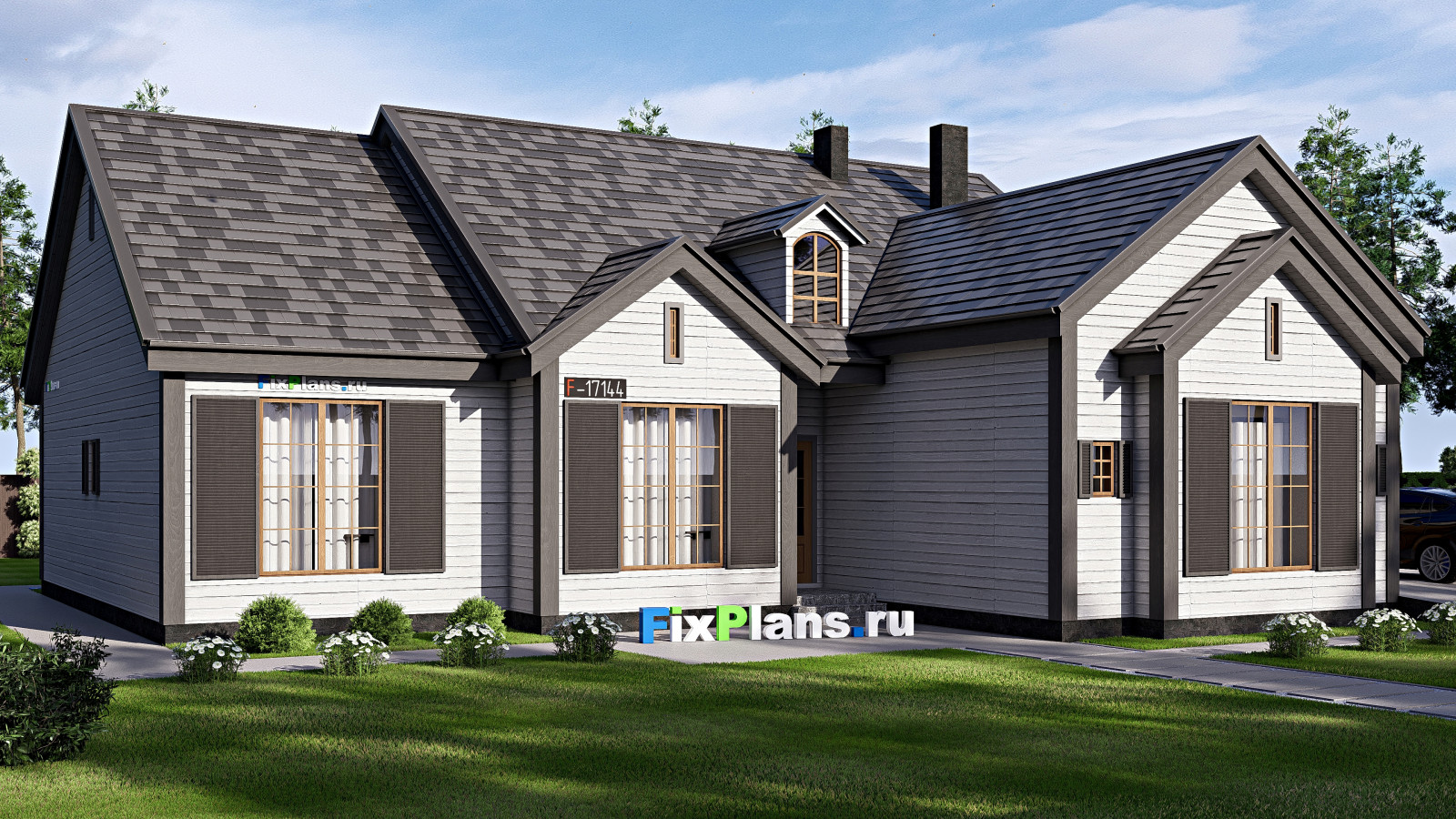 Проект дома с мансардой 21х24 м S297м2 F-17144