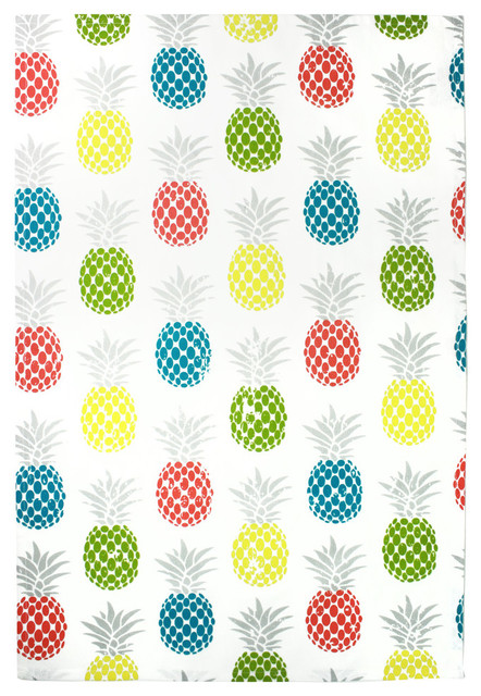 Designer Print Cotton Towel, Pineapple Medley