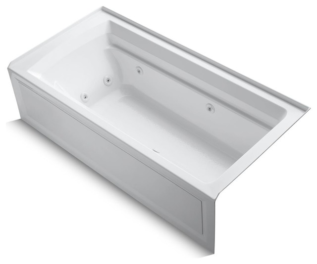 Archer Alcove Whirlpool Tub, Integral Apron and RightHand Drain, 72