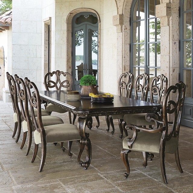 Bernhardt Villa Medici 9 Piece Dining Set With Splat Back Chairs ...