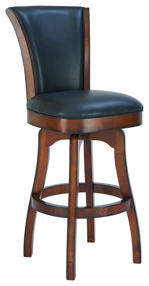 Raleigh 30" Bar Height Swivel Barstool in Rustic Cordovan Finish