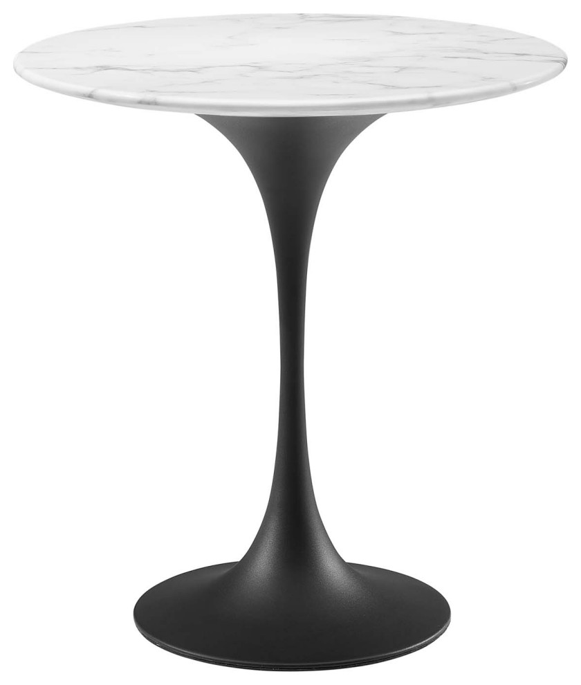 Lippa 20" Round Artificial Marble Side Table Midcentury Side Tables