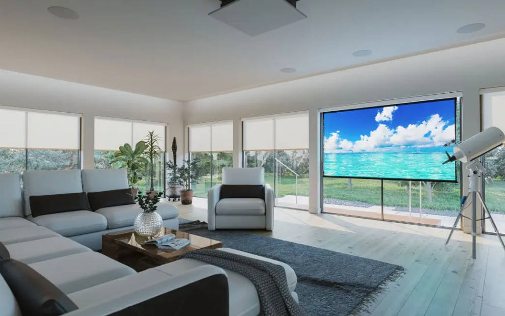 Motorized Shade Installations Indoor and Outdoor