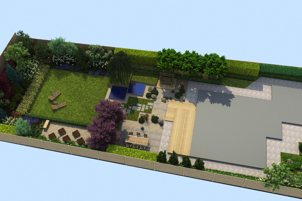 Дизайн-проект участка 9 соток. 3D визуализация