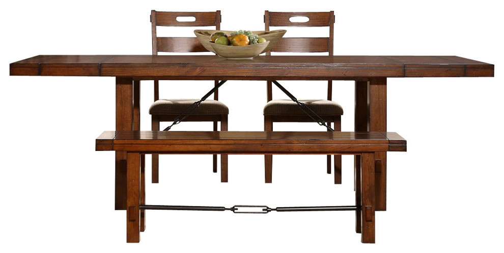 Homelegance Clayton Rectangular Extension Dining Table, Dark Oak