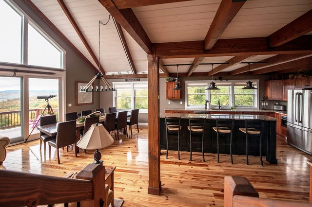 Moose Ridge Lodge Post And Beam Rustic Kitchen Portland