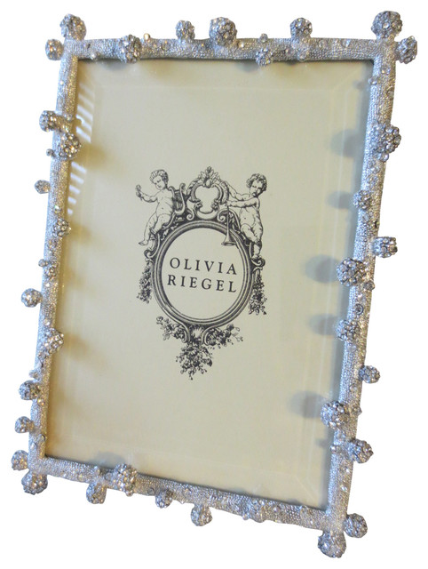 Olivia Riegel Silver Pave Odyssey Swarovski Crystal 5" x 7" Photo Frame