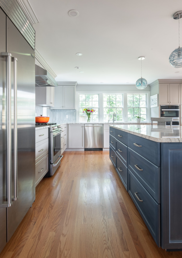 Inspiration for a transitional kitchen remodel in Boston