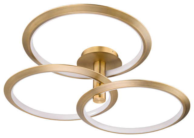 Solaris LED Pendant In Aged Brass