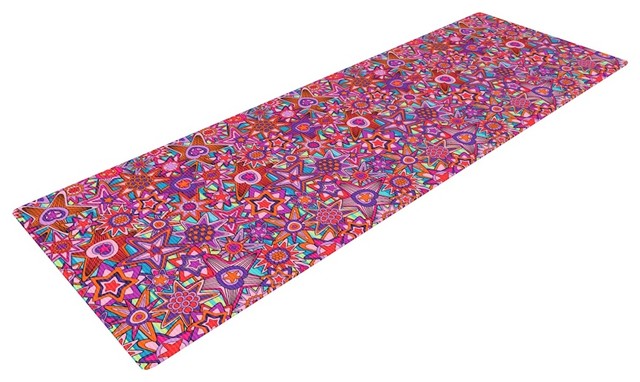 Kess Inhouse Julia Grifol My Dreams In Color Pink Stars Yoga Mat Julia Grifol My Dreams In Color Pink Stars Yoga Mat Contemporary Home