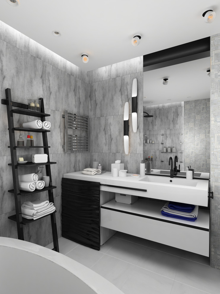 Аскетичный и женственный, лаконичный и смелый интерьер квартиры в трех уровнях