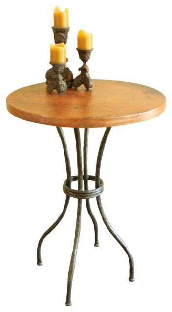 Woodland 40 Bar Table With 30 Round Copper Top Industrial