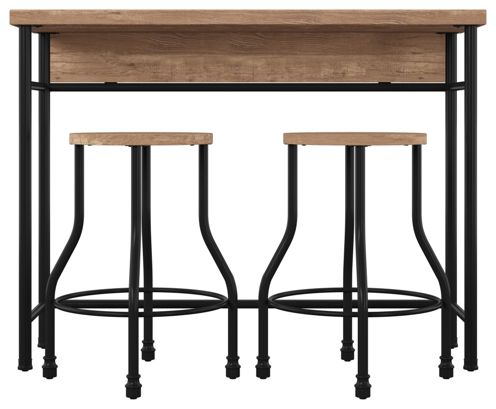 Industrial Sofa Bar Table With 2 Stools Industrial Indoor Pub And