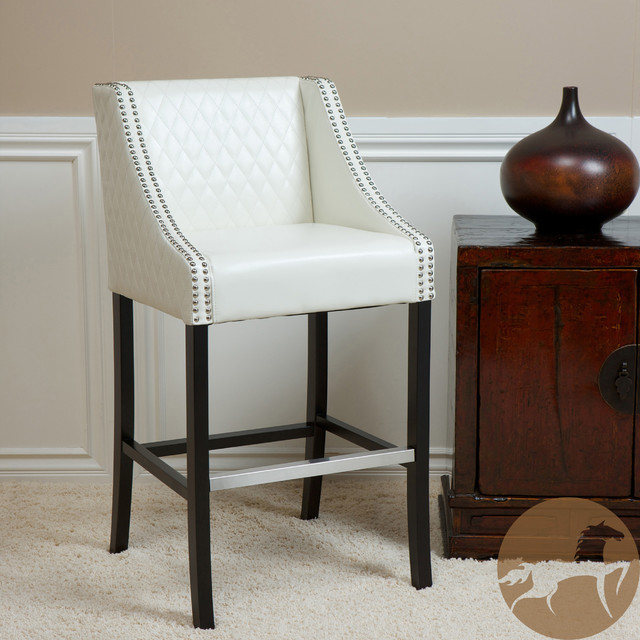 Christopher Knight Home Milano Ivory Quilted Bonded Leather Bar Christopher Knight Home Milano Ivory Quilted Bonded Leather Bar Stool