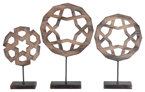 Talin Wooden Sculptures, 3-Piece Set