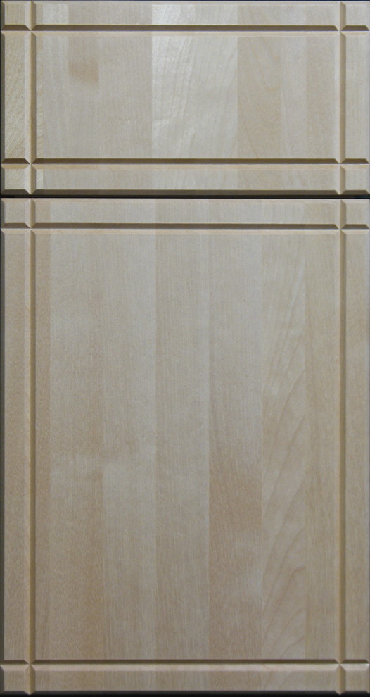 Solid, Clear Birch door with Vgrooves Contemporary