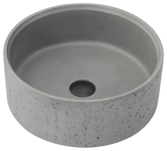 Miseno MBS-9260 Almonte 15-3/8" Circular Concrete Vessel Bathroom - Grey