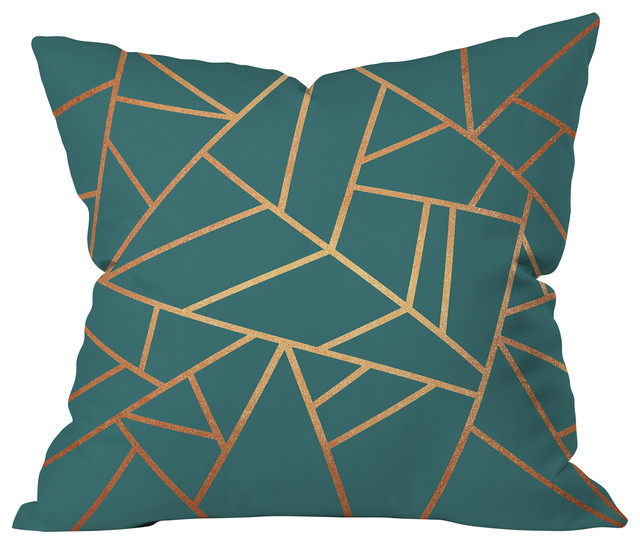 Elisabeth Fredriksson Copper And Teal Throw Pillow Contemporary