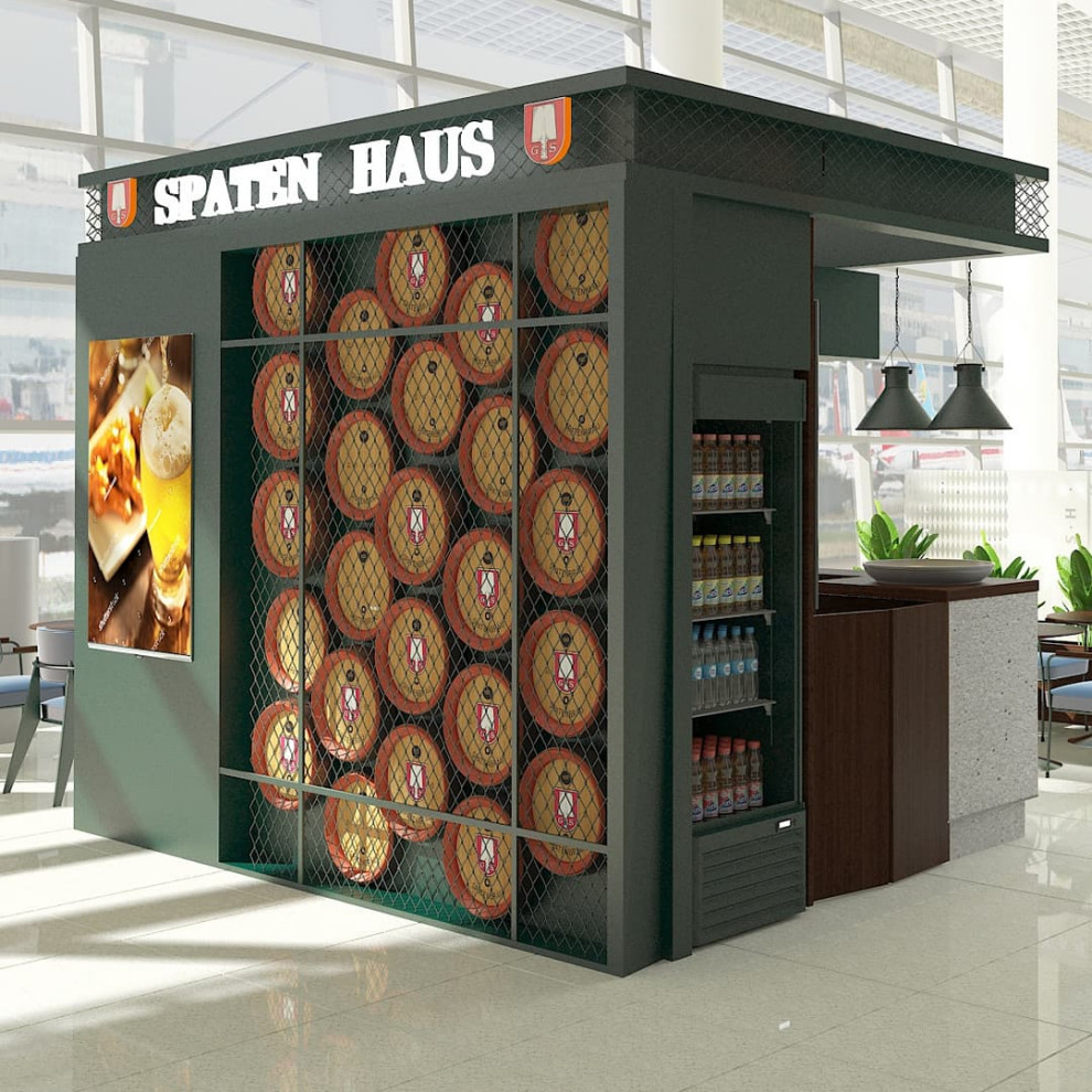 Мы разработали современный дизайн острова «SPATEN HAUS» для Международного аэроп