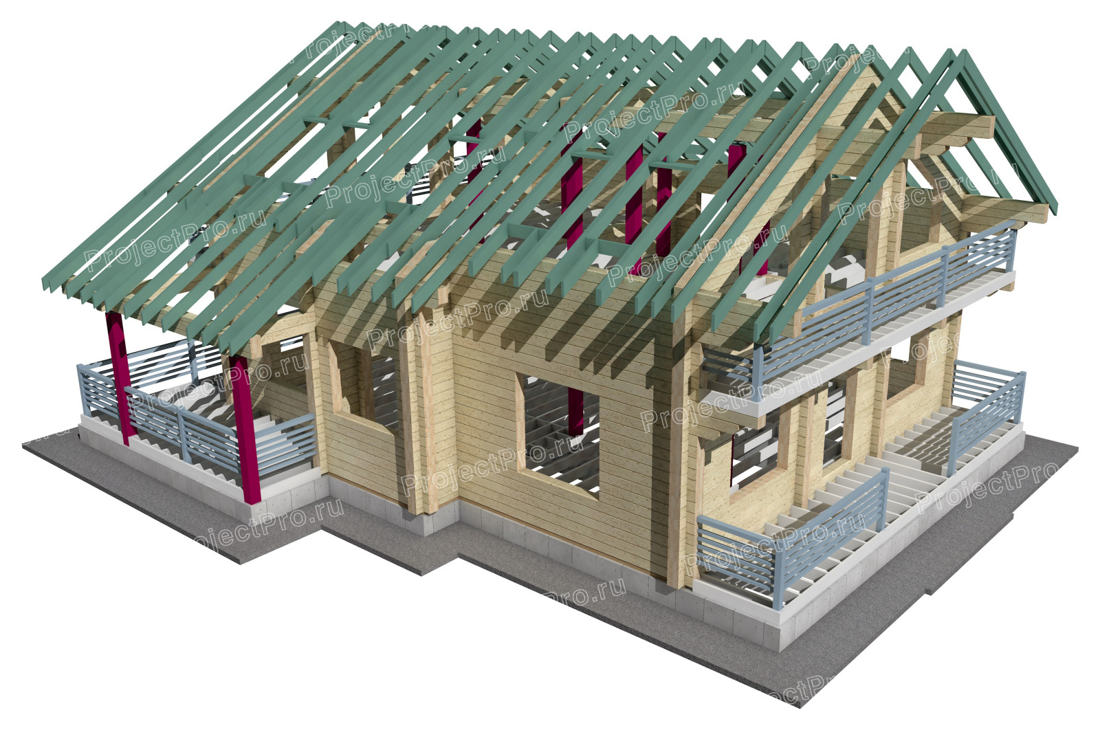 Проект дома из клееного бруса. Серия Smart. А-010