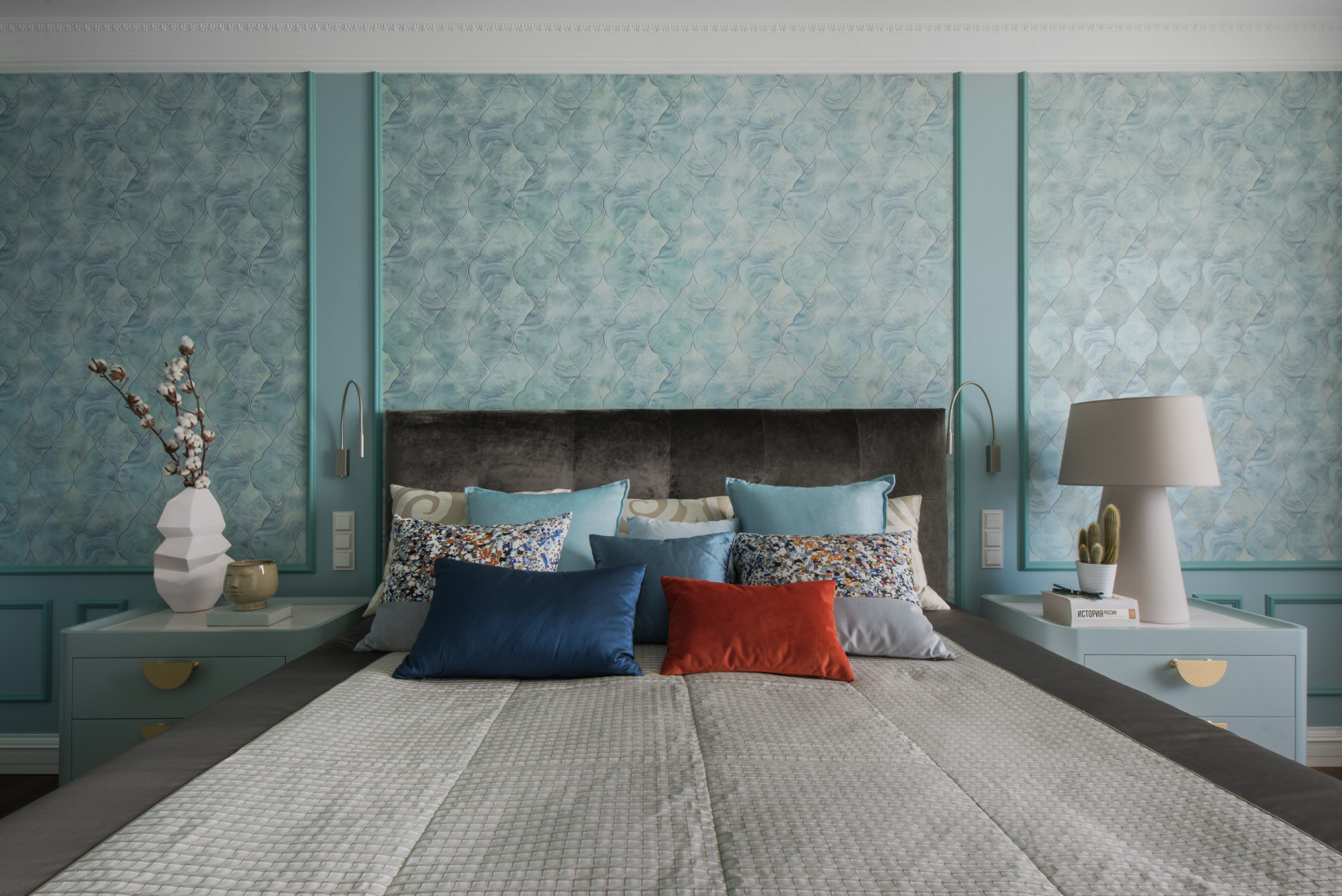 Спальня в цвете "тиффани"