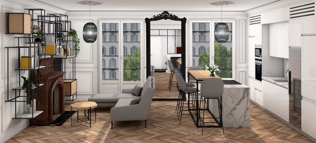 Perspective transitional-rendering