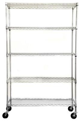 Trinity 5-Tier NSF Outdoor Wire Shelving Rack, 48 by 18 by 77 Inches, Gray T