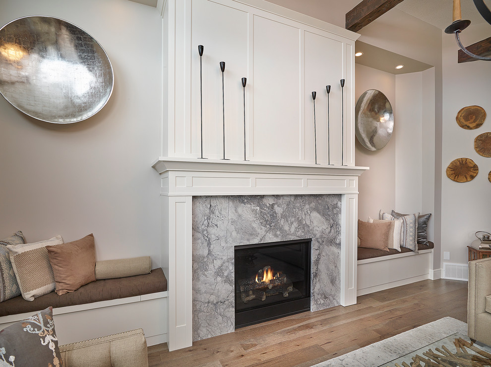 Mountain style home design photo in Edmonton