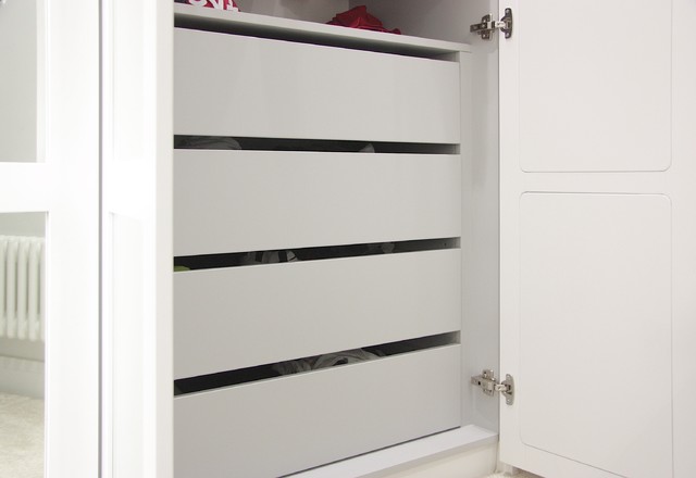 White Lacquered mirror wardrobes modern-bedroom